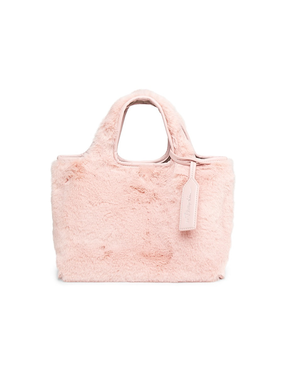 Mini Faux Fur Market Tote Bag