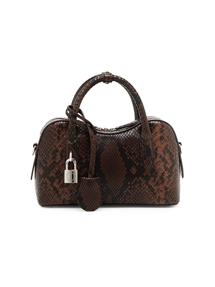 Small Stella Ryder Snake-Embossed Vegetarian-Friendly Faux Leather Top Handle Bag