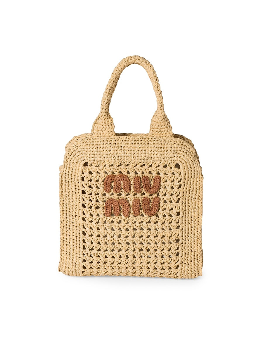 Raffia-Effect Woven Tote Bag