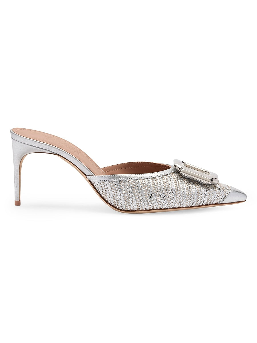 Mona 70MM Metallic Raffia Mules