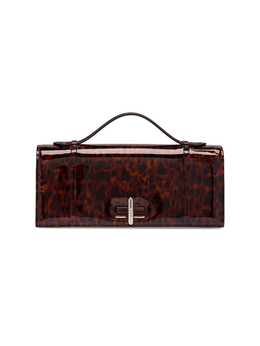 May Leopard Patent Leather Clutch Bag