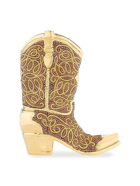 Crystal-Embellished Cowboy-Boot Convertible Clutch