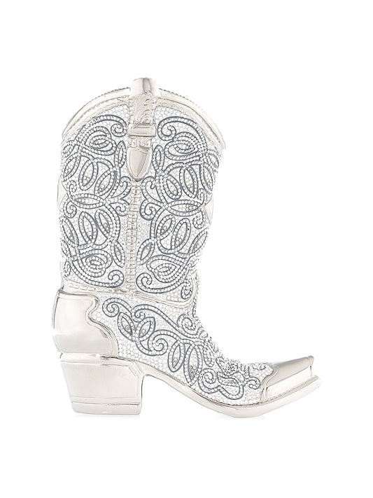 Crystal-Embellished Cowboy-Boot Convertible Clutch