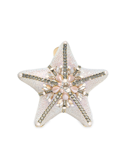 Crystal-Embellished Starfish Convertible Clutch