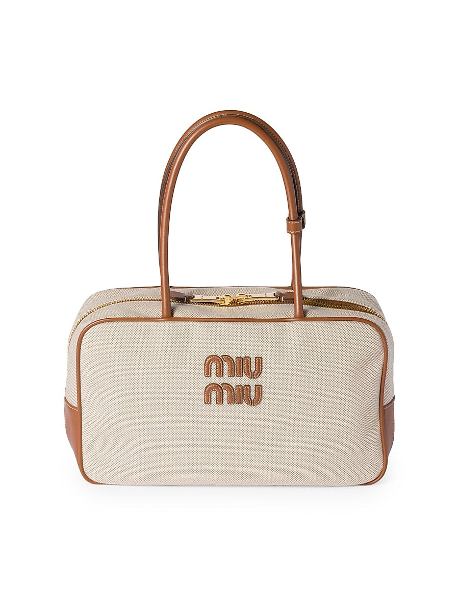 Beau Canvas and Leather Top Handle Bag
