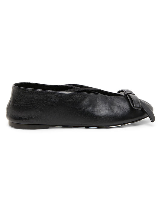 Corsage Leather Ballet Flats