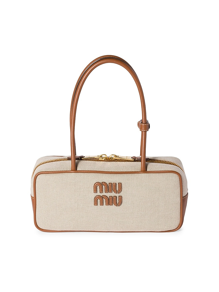 Beau Canvas and Leather Top Handle Bag