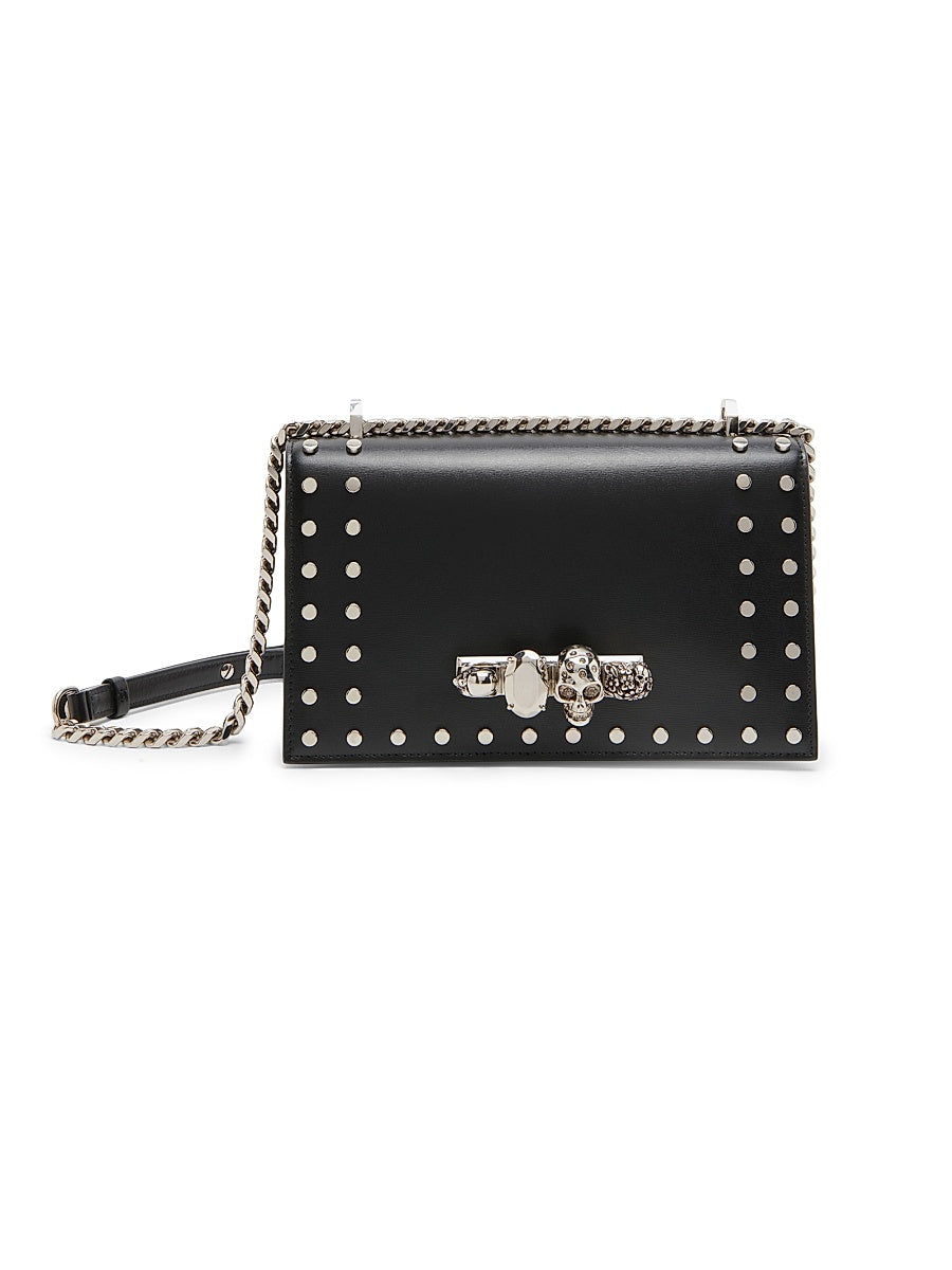Jeweled Leather Shoulder Satchel