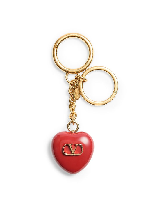 Coeur Royal Bag Charm with Key Ring in Metal and Enamel