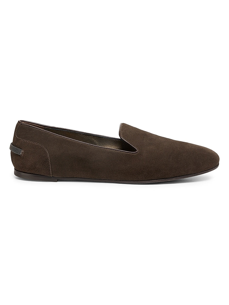 Suede Round-Toe Loafers