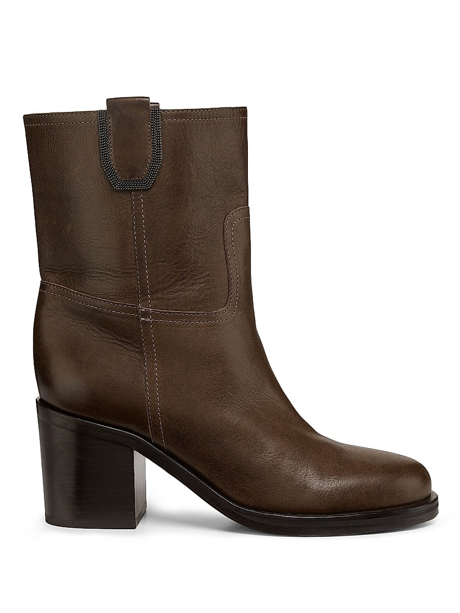 60MM Leather Ankle Boots