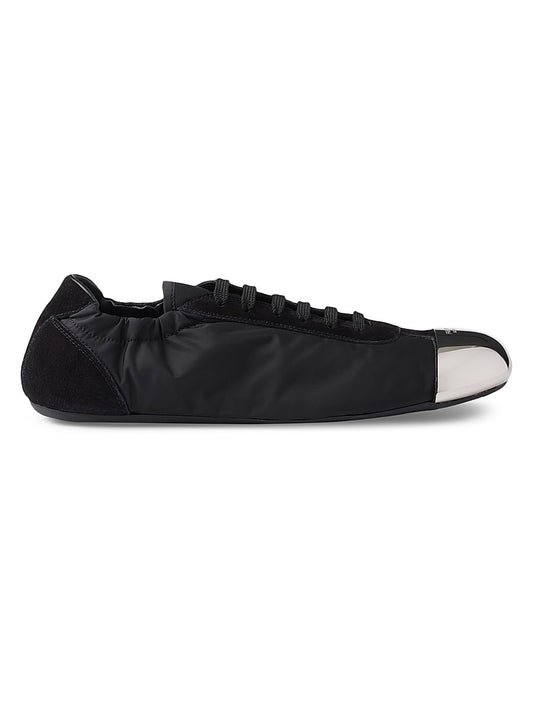 Collapse Re-Nylon and Suede Sneakers with Metal Toecap