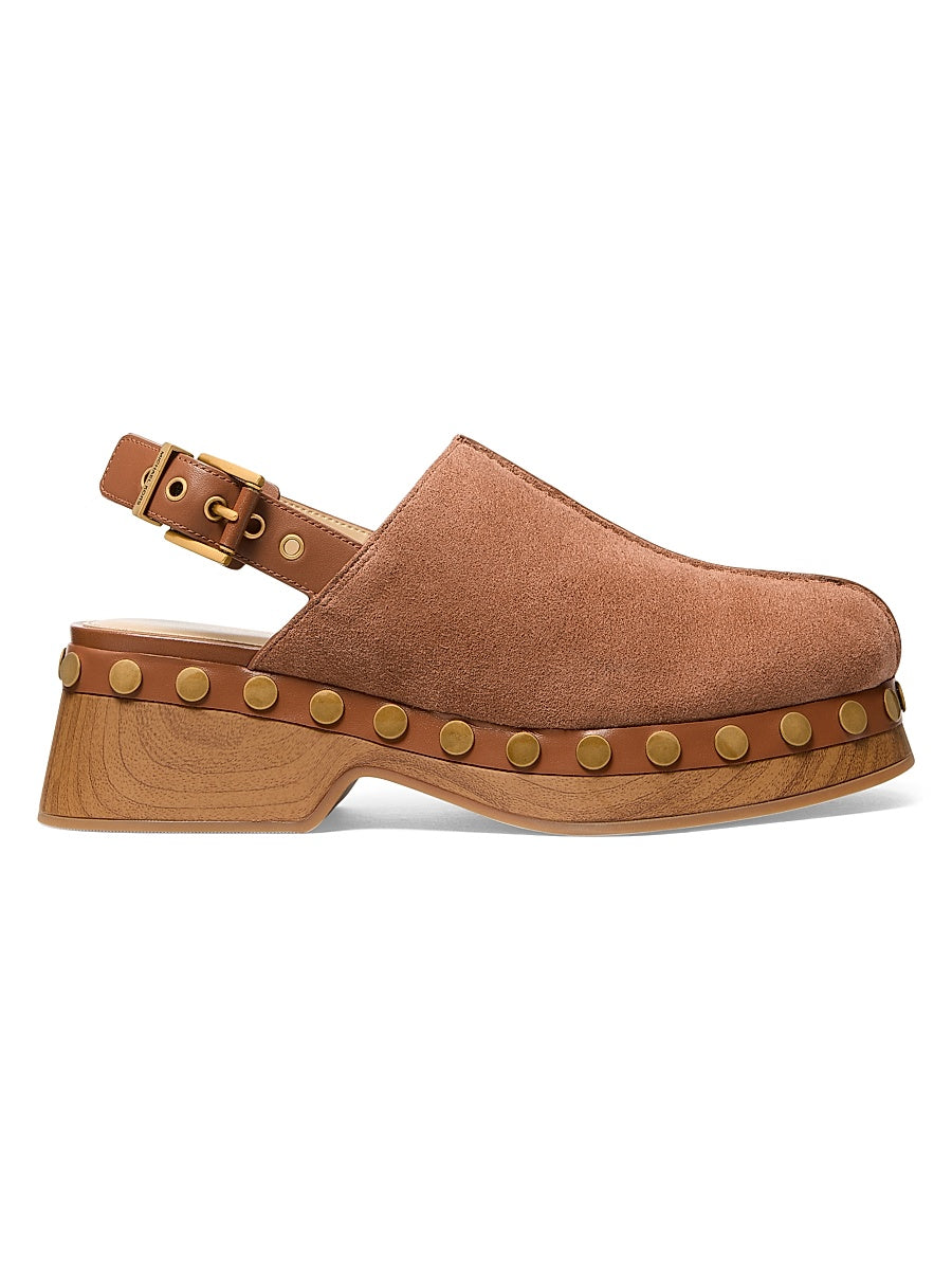 Esra 50MM Studded Suede Clogs