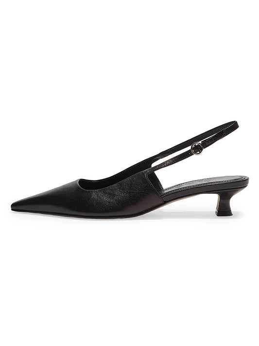 35MM Leather Slingback Pumps