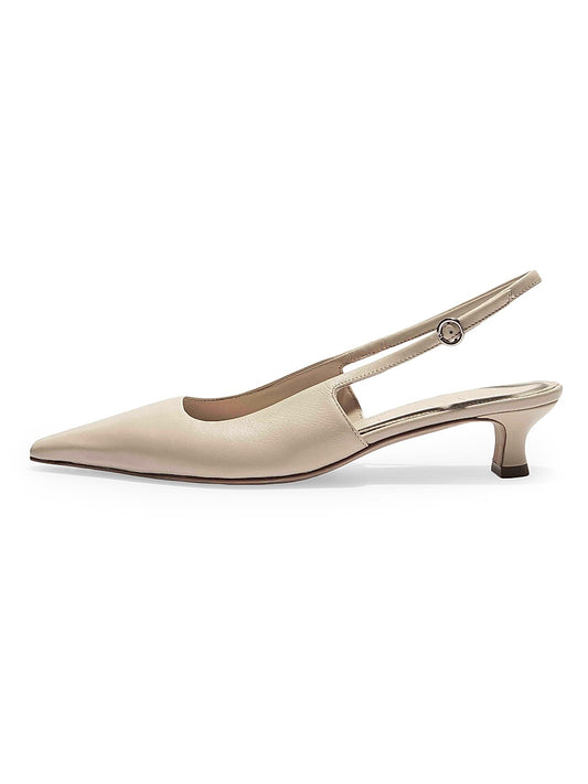 35MM Leather Slingback Pumps