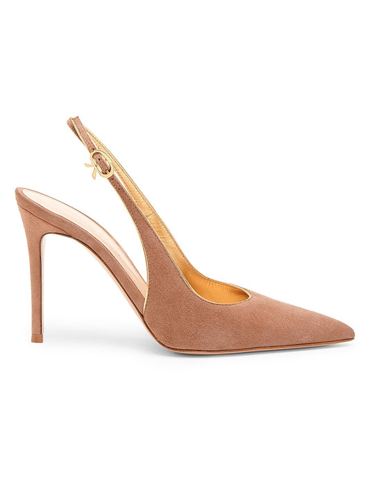 95MM Suede Slingback Pumps