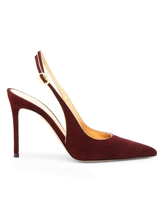 95MM Suede Slingback Pumps