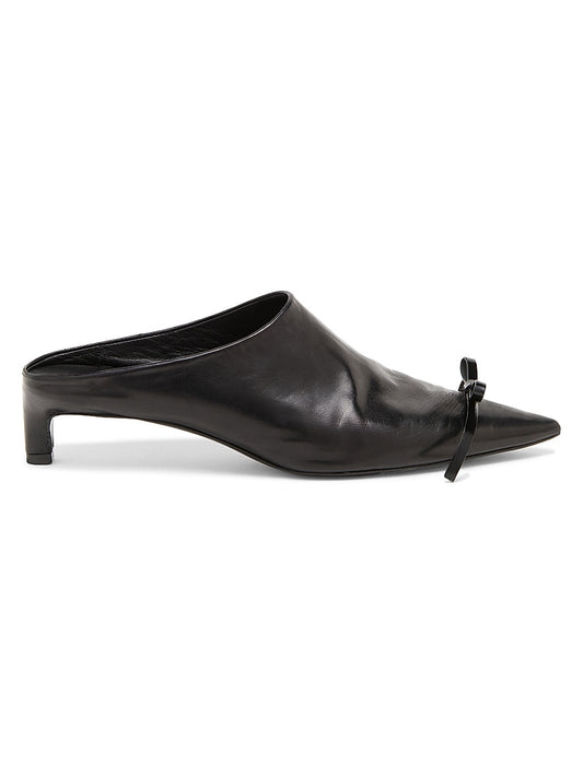 25MM Bow-Detail Leather Mules