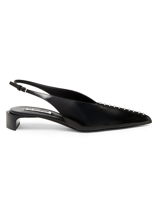 35MM Leather Kitten-Heel Pumps