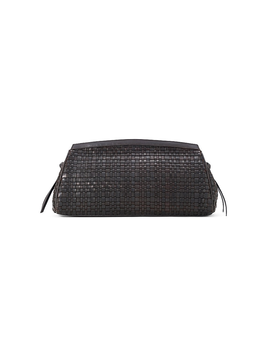 Maude Textured-Leather Clutch