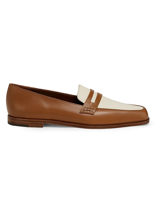 Colorblocked Leather Penny Loafers