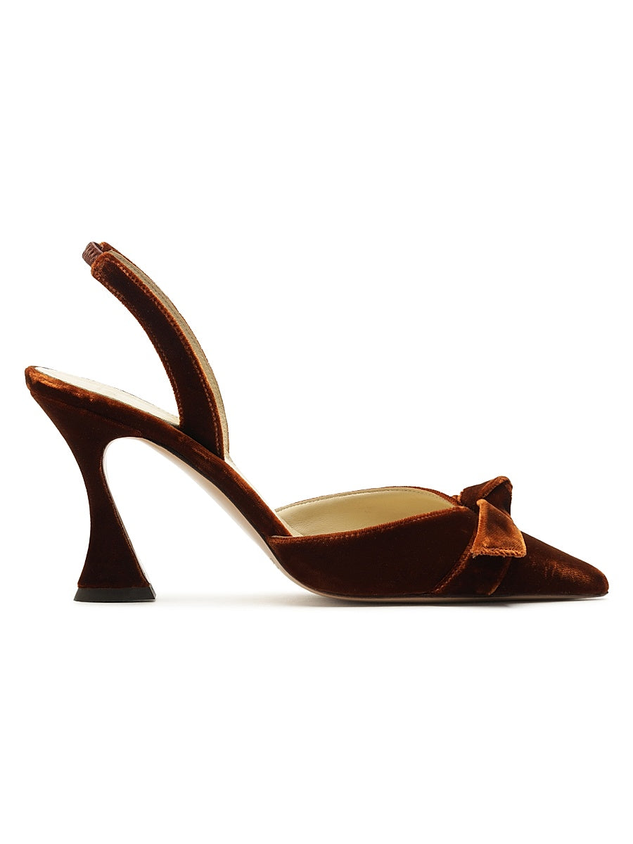 Clarita Bell 85MM Velvet Slingback Pumps