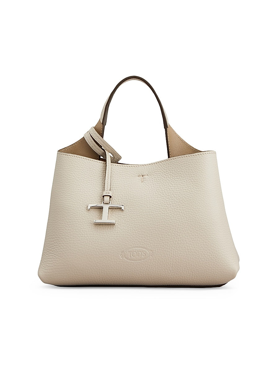 Logo Leather Top Handle Bag