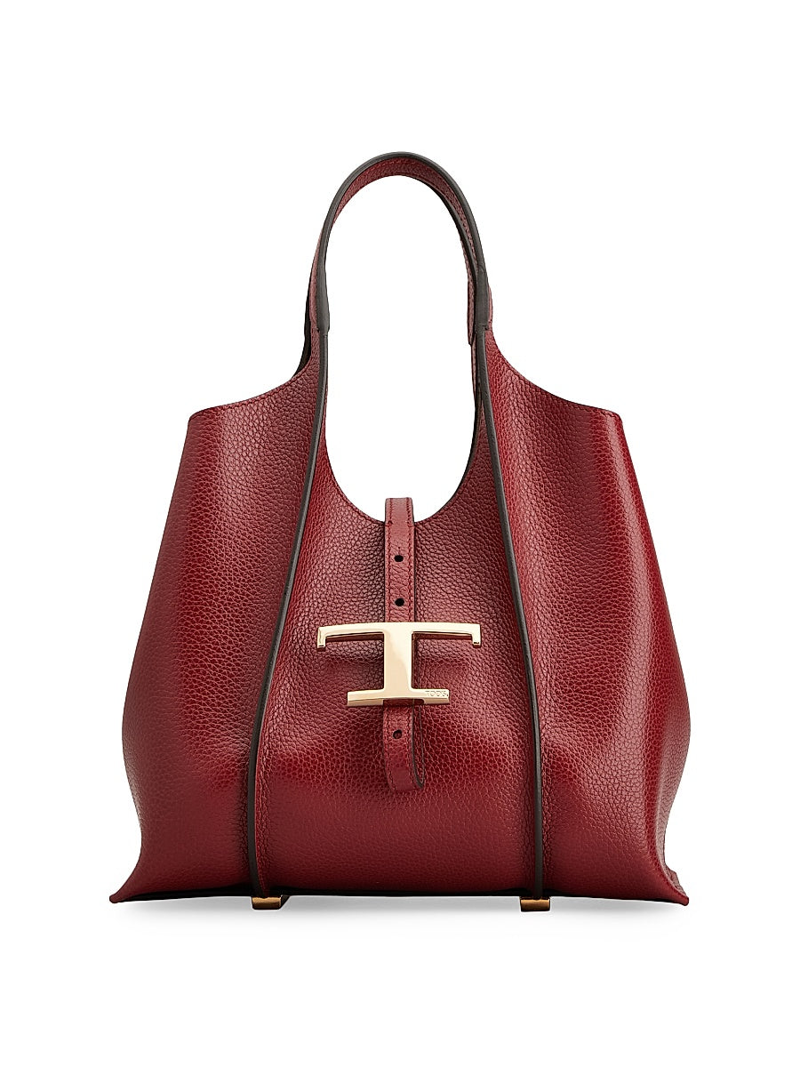 Mini T Timeless Leather Shopper Tote Bag
