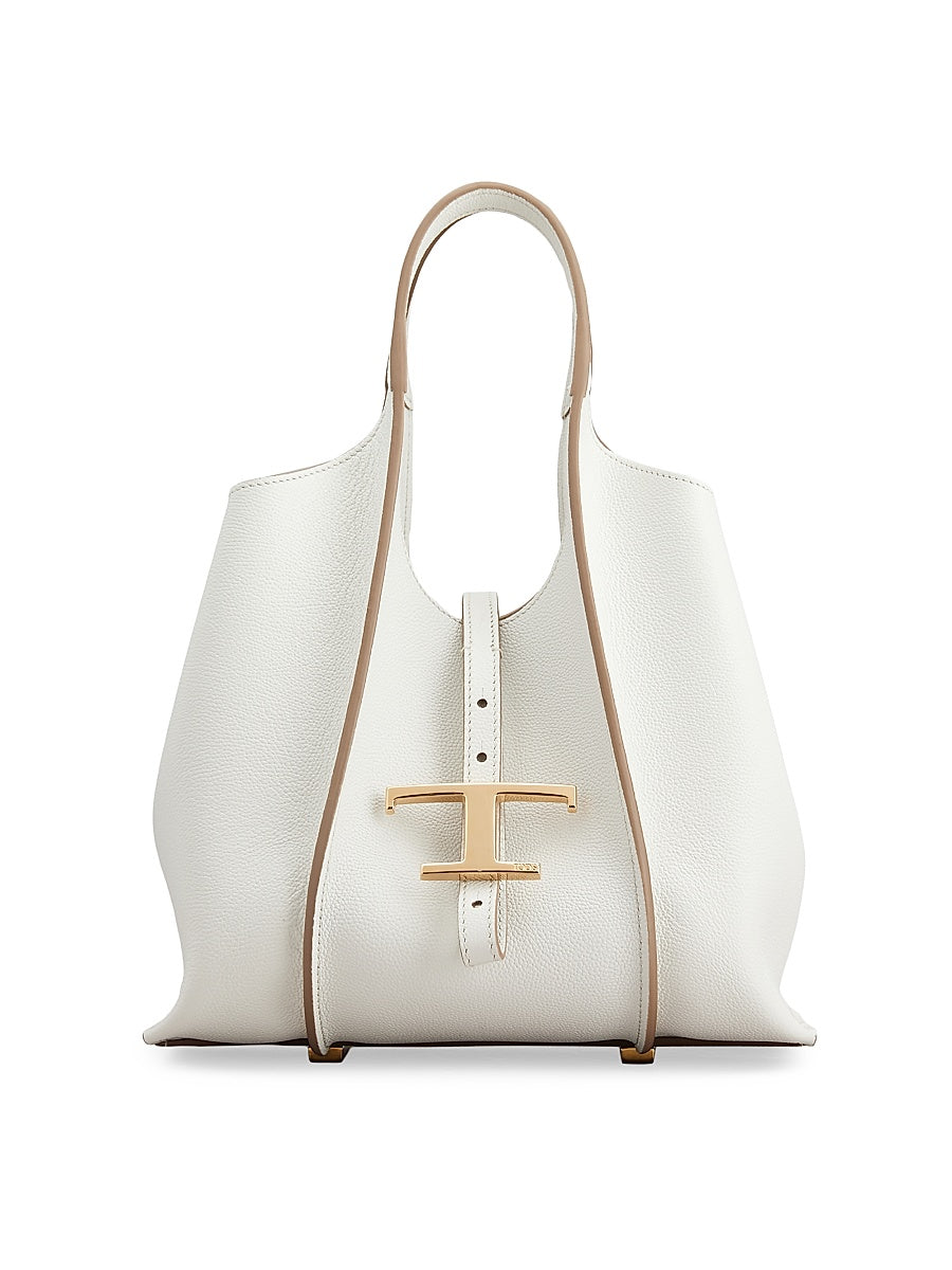 Mini T Timeless Leather Shopper Tote Bag