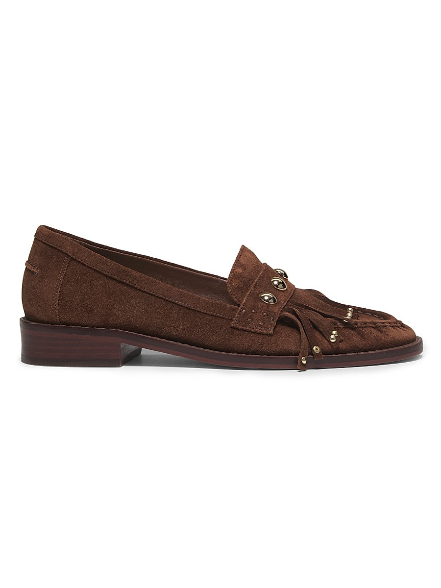 Gina Studded Suede Loafers