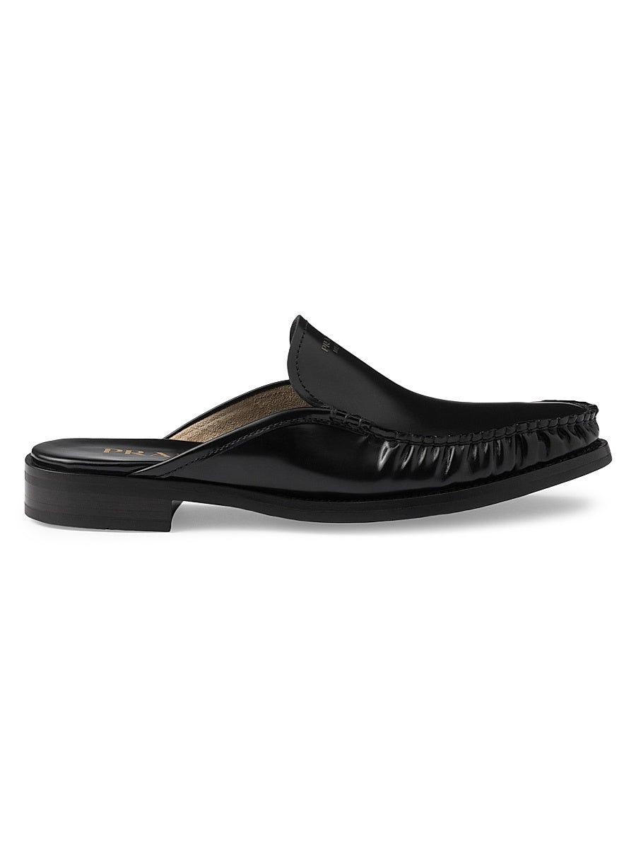 Brushed Leather Mules