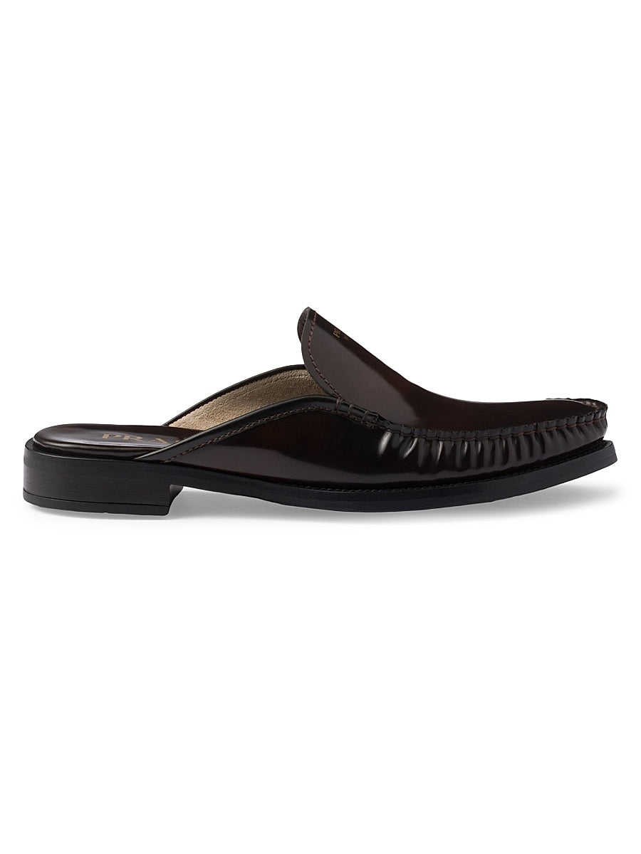 Brushed Leather Mules