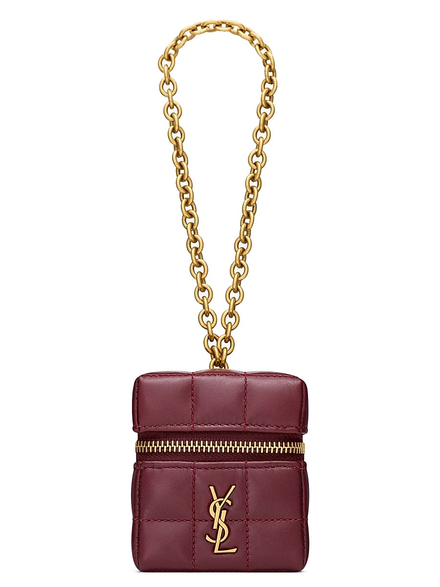 Cassandre Mini Bag on Chain in Shiny Leather