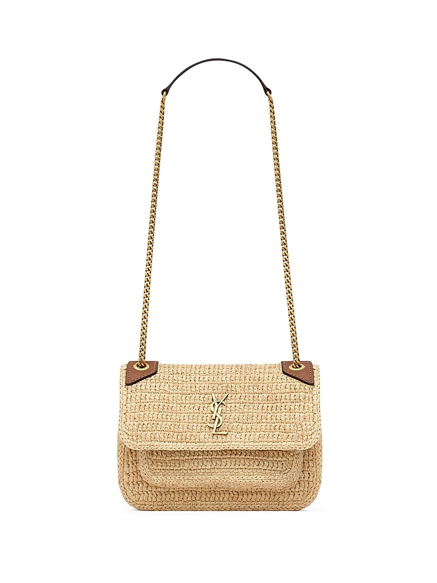 Niki Mini Shoulder Bag in Raffia
