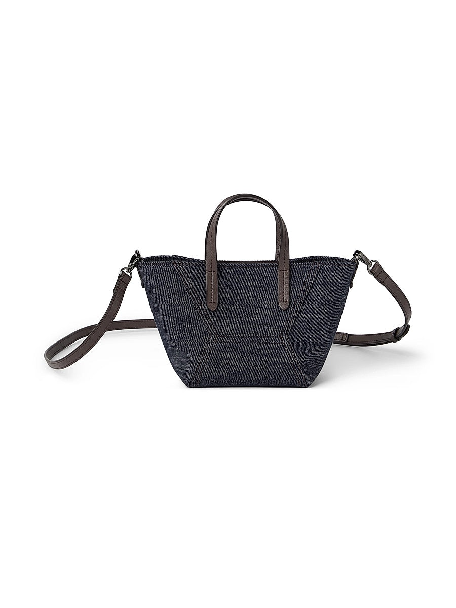 Duo Mini Bag in Cotton Denim Effect Twill