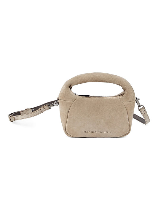 Duo Mini Top Handle Bag in Suede