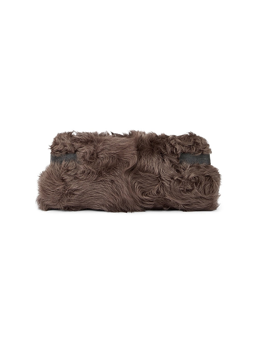 Essence Pouch Bag in Wavy Shearling