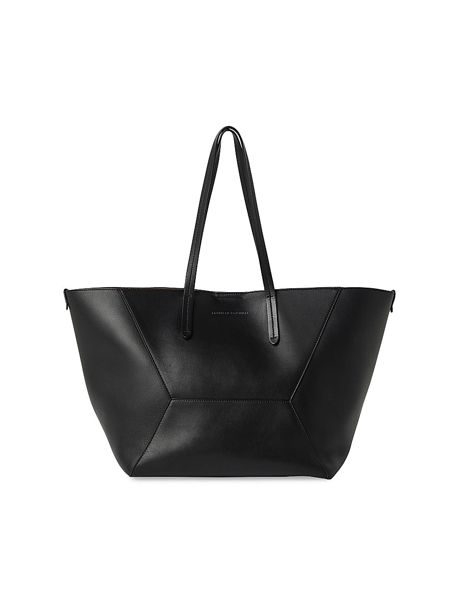 Duo Large Tote Bag in Calfskin with Monili