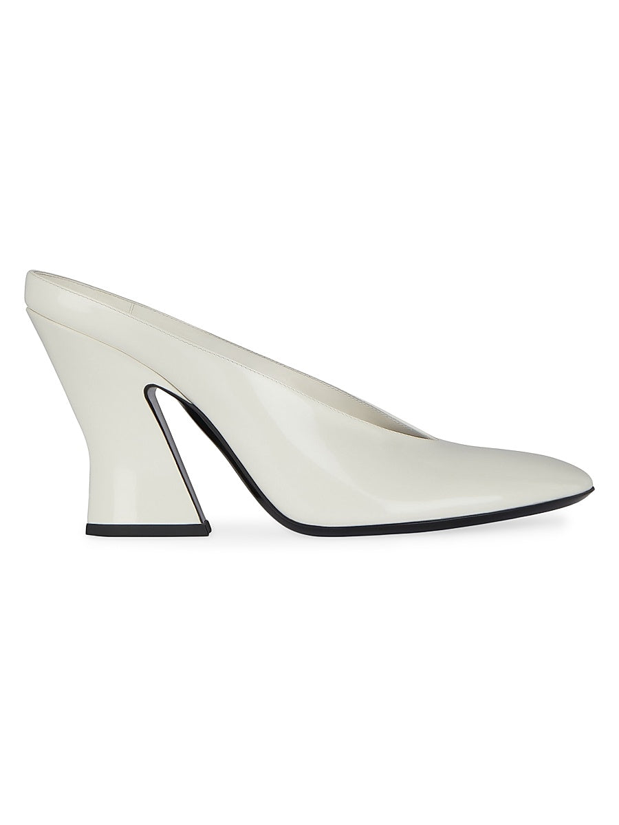 Sculpted Heeled Mules in Patent Leather