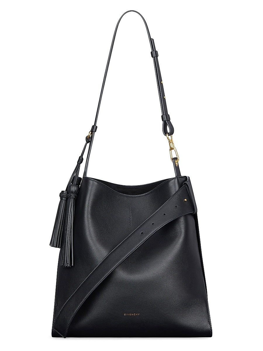 Medium Belted Hobo Bag in Leather