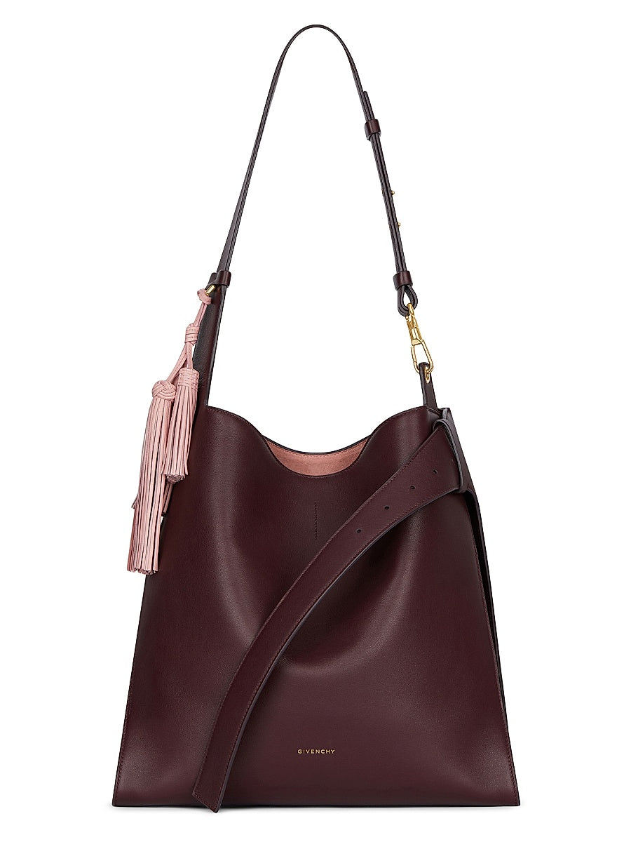 Medium Belted Hobo Bag in Leather