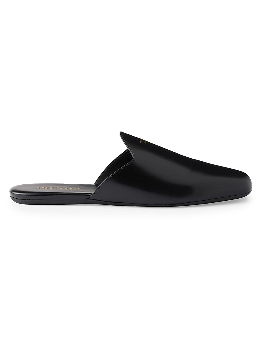 Brushed Leather Mules