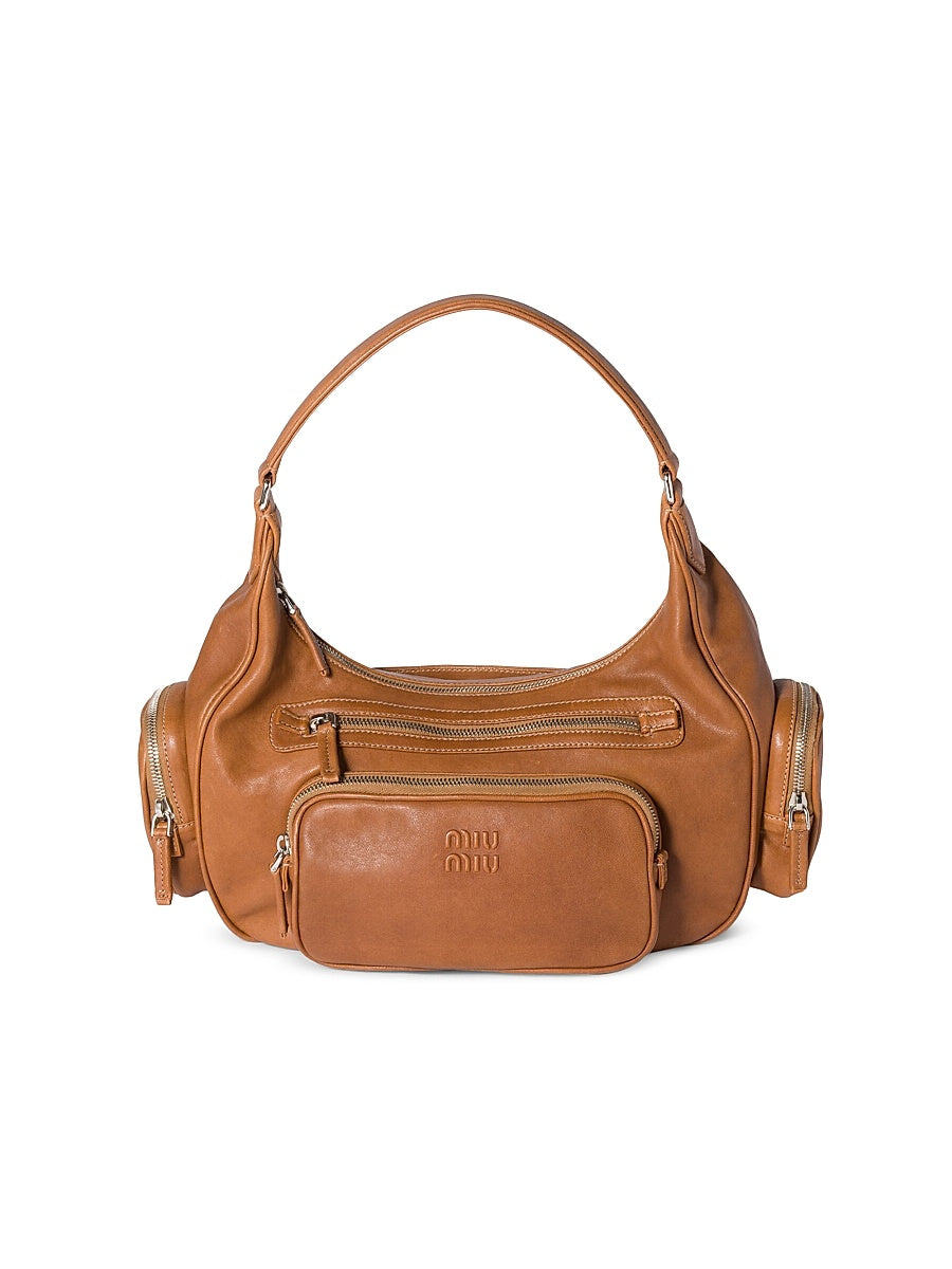 Pocket Nappa Leather Shoulder Bag