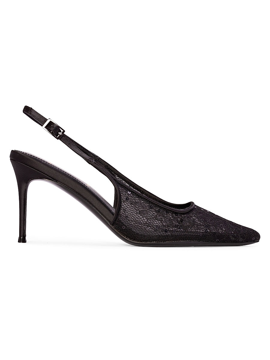 Marina 80MM Lace Slingback Pumps