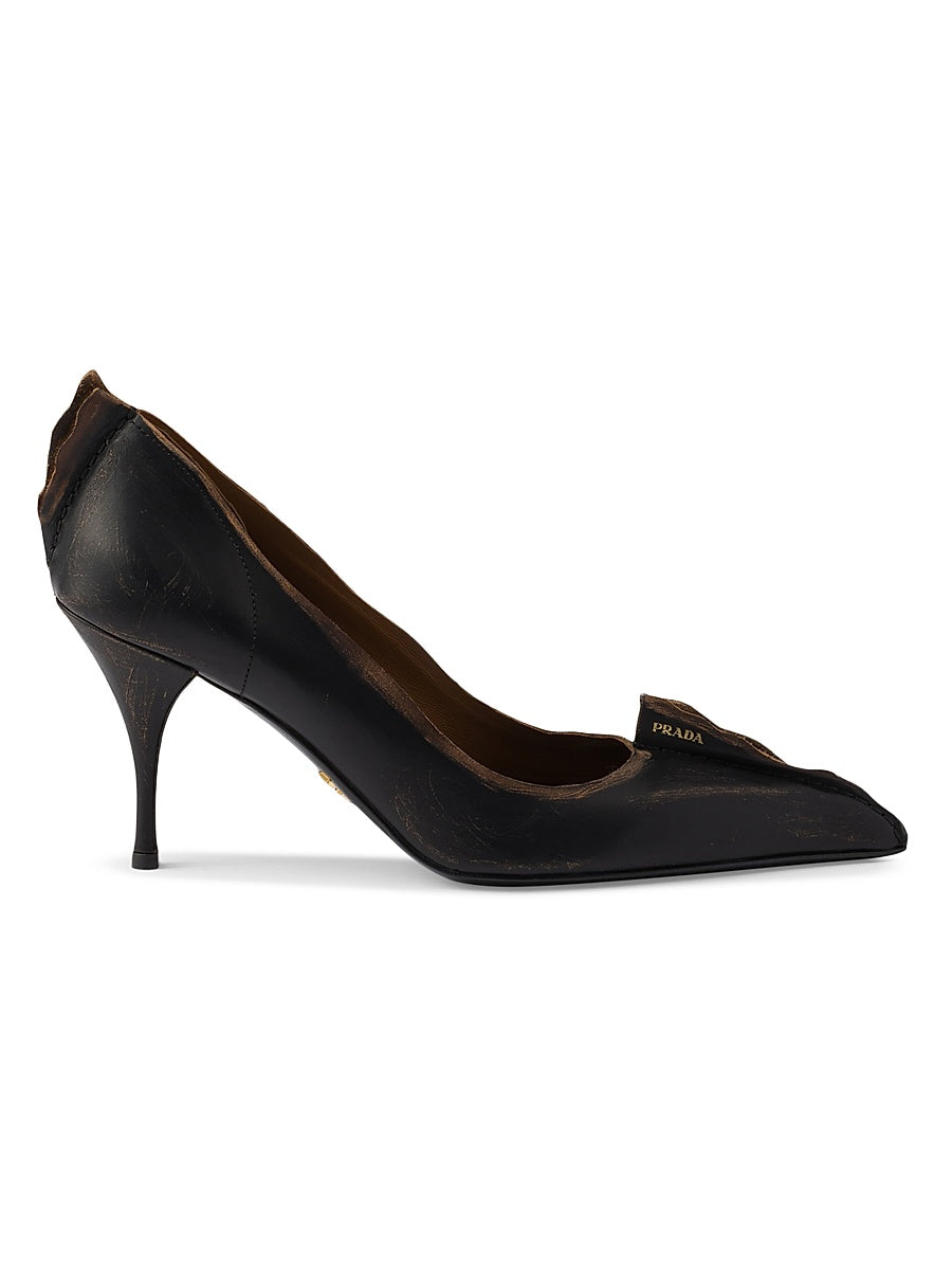 Antiqued Leather Pumps