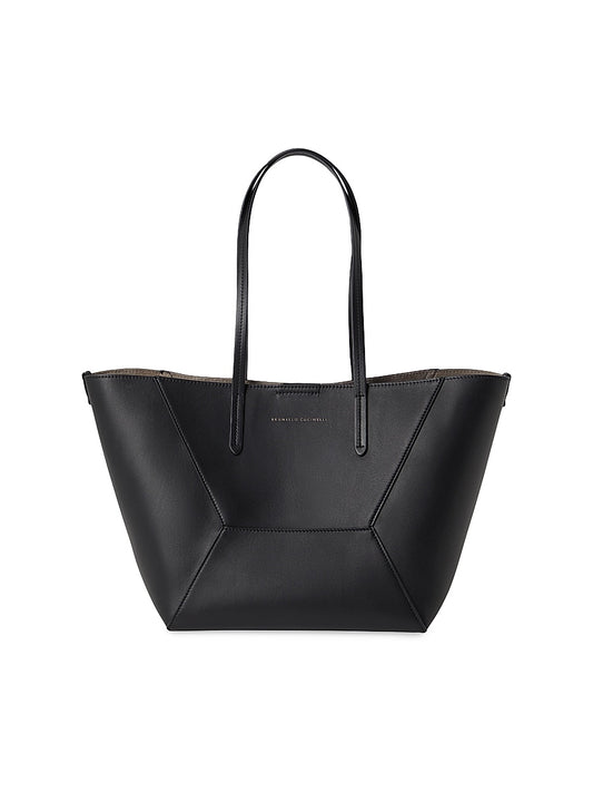 Duo Small Tote Bag in Calfskin with Monili