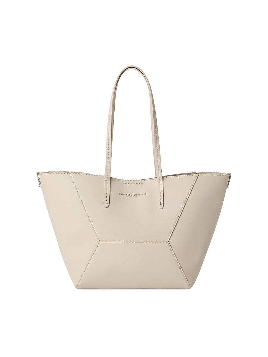 Duo Small Tote Bag in Calfskin with Monili