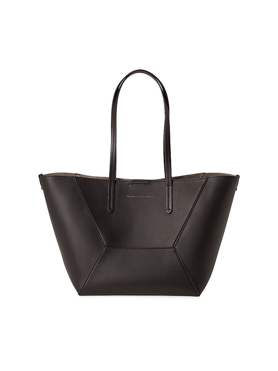 Duo Small Tote Bag in Calfskin with Monili