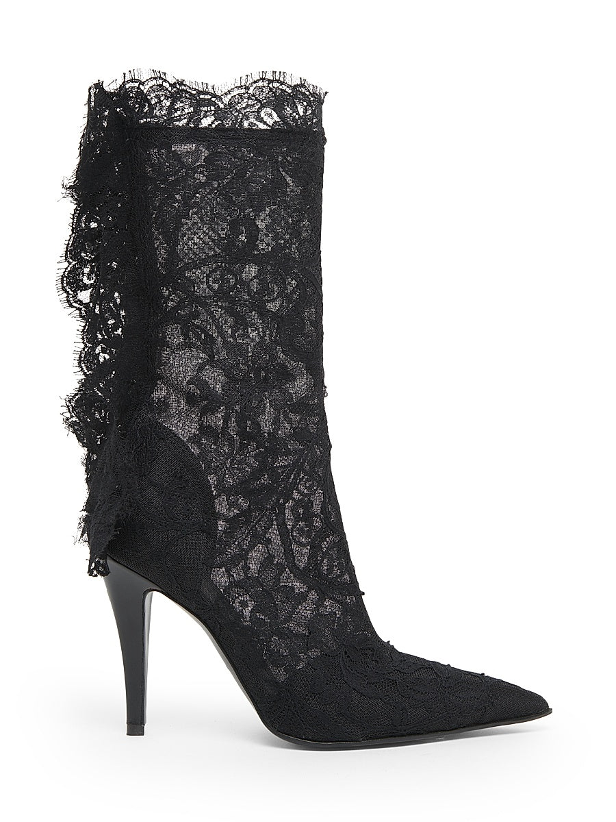 100MM Lace Mid-Calf Boots