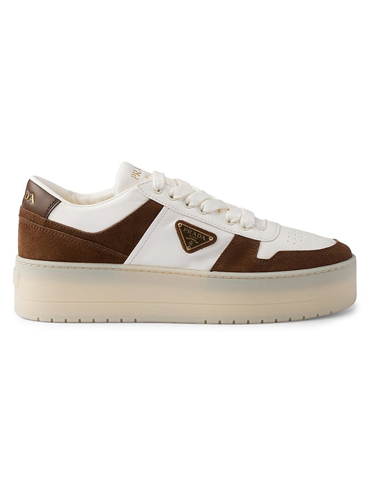 Downtown Bold Nappa Leather and Suede Sneakers